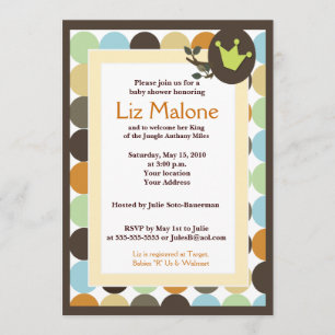 KING in the Jungle 5x7 Invitations de douche bébé