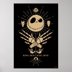 King Jack Skellington Vintage Tarot Graphic Poster