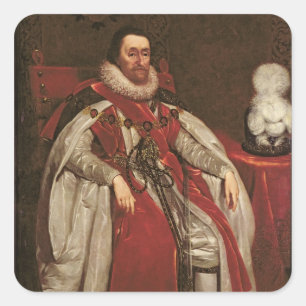 King James I of England and VI of Scotland, 1621 Square Sticker