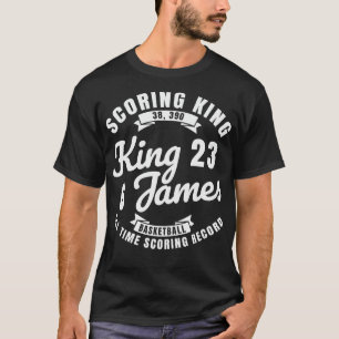 King James The Scoring King Basketball White Text T-Shirt