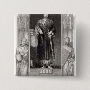 King John 2 Inch Square Button