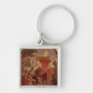 King John Granting the Magna Carta in 1215, 1900 Keychain