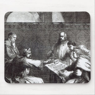 King John  refusing to sign Magna Charta Mouse Pad