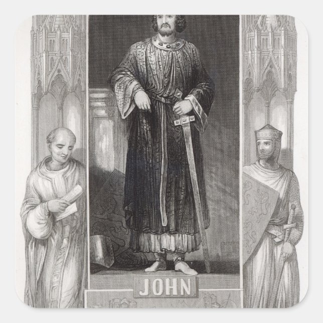 King John Square Sticker (Front)
