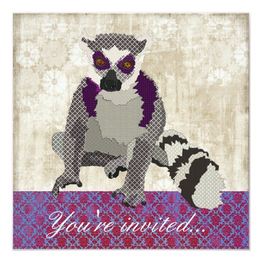 King Julian Royal Purple & White Invitation