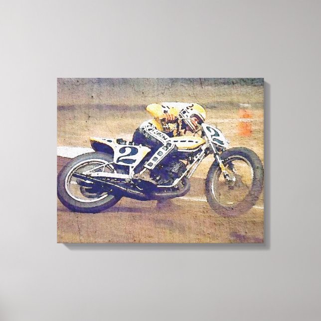 "King" Kenny Roberts, in action on the dirt bike Canvas Print (Front)