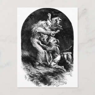 King Lear and Fool in a Storm Postcard