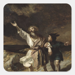 King Lear and the Fool in the Storm Square Sticker