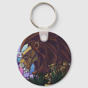 King Lion and Cubs Keychain
