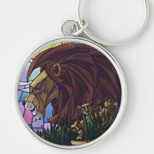 King Lion and Cubs Keychain (Front)