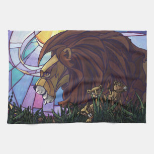 King Lion and Cubs Kitchen Towel