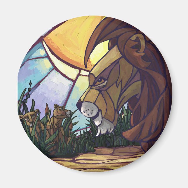 King Lion and Cubs Magnet (Front)