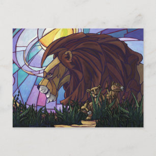 King Lion and Cubs Postcard