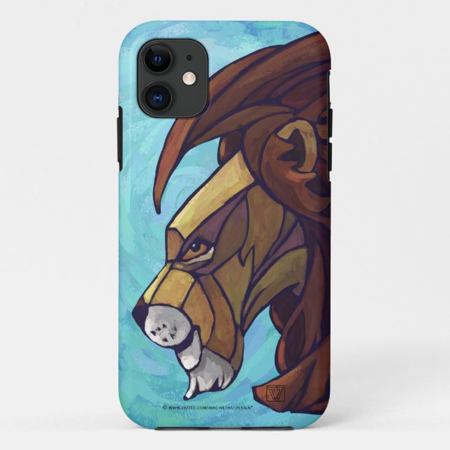 King Lion on Blue Case-Mate iPhone Case (Back)