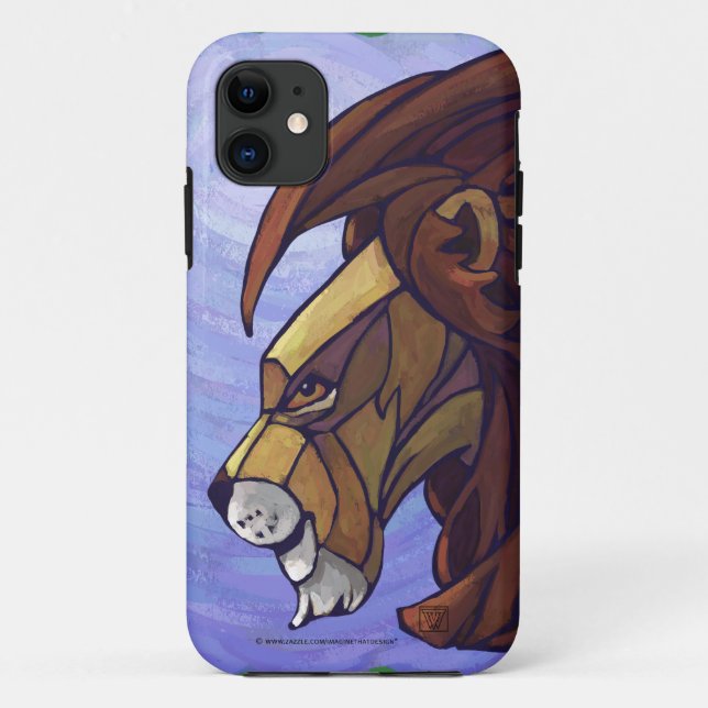 King Lion on Purple Case-Mate iPhone Case (Back)