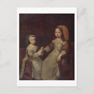 King Louis XIV (1638-1715) as a child with Philipp Postcard