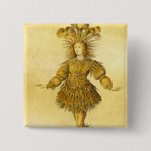 King Louis XIV of France 2 Inch Square Button