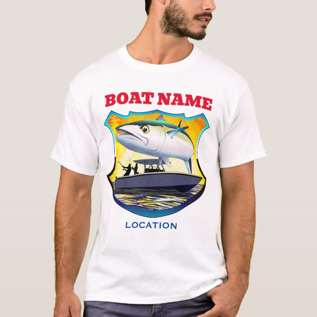 King Mackerel fishing at Sunset T-Shirt (Front)