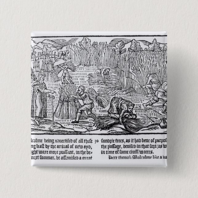 King Malcolm of Scotland 2 Inch Square Button (Front)