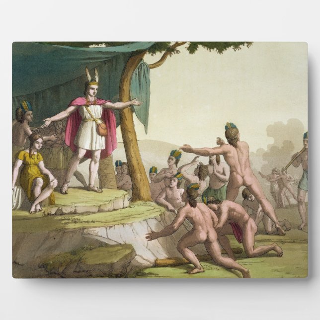 King Manco Capac and Queen Coya Mama receiving hom Plaque (Front)