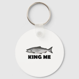King Me Salmon Fishing Keychain
