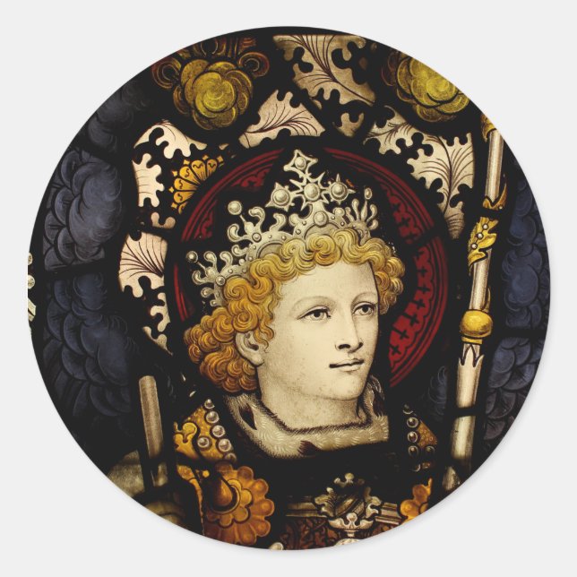 king medieval middle ages knight classic round sticker (Front)