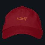 KING Name Looking Comfortable Handsome Super-Hat Embroidered Hat<br><div class="desc">KING Name Looking Comfortable Handsome Super-Hat Embroidered Baseball Cap. Style -Alternative Apparel Basic Adjustable Cap Hat Name - KING Hat Colour - Red Font Name - Oesco Script Create Your Own Text Name or Create Own Text Hat, Easy to Edit or Change the Hat/Cap Text. Orders More Yours Today, Upgrade...</div>