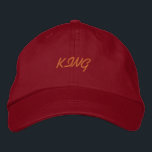 KING Name Looking Comfortable Handsome Super-Hat Embroidered Hat<br><div class="desc">KING Name Looking Comfortable Handsome Super-Hat Embroidered Baseball Cap. Style -Alternative Apparel Basic Adjustable Cap Hat Name - KING Hat Colour - Red Font Name - Oesco Script Create Your Own Text Name or Create Own Text Hat, Easy to Edit or Change the Hat/Cap Text. Orders More Yours Today, Upgrade...</div>