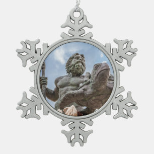 King Neptune 2 Snowflake Pewter Christmas Ornament