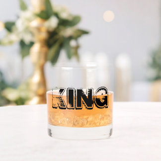 KING Number One Lettering Whiskey Glass