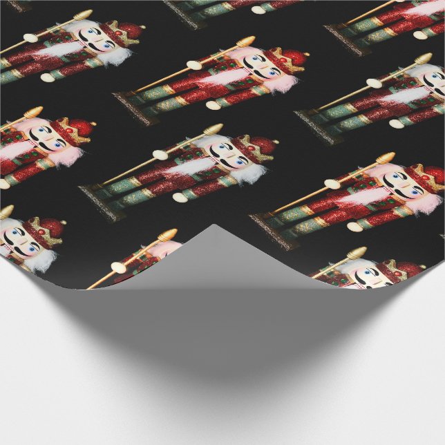 King Nutcracker Black Soldier Christmas  Wrapping Paper (Corner)