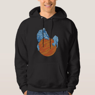 King of Animals Lion with Planets for Lions Friend Hoodie