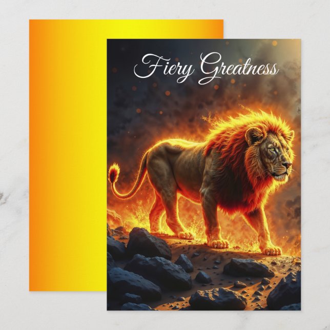 King of beasts Lion majestic infernal animal  Invitation (Front/Back)