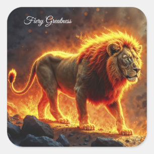 King of beasts Lion majestic infernal animal  Square Sticker