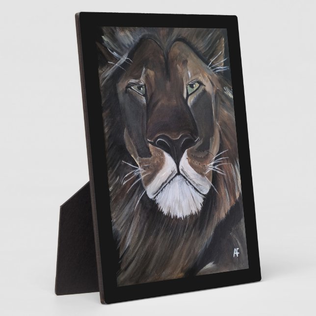 King of Beasts Painting by Alfred Fox Plaque (Side)