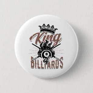 King Of Billiards – 8-ll Pool And Chalk 2 Inch Round Button