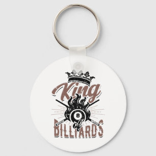 King Of Billiards – 8-ll Pool And Chalk  Keychain