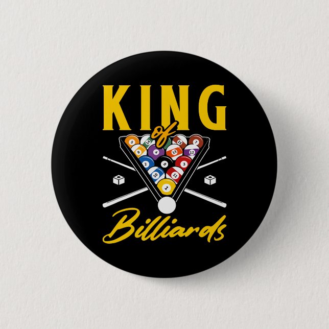 King Of Billiards Pool Snooker Billiards Rack Cue  2 Inch Round Button (Front)