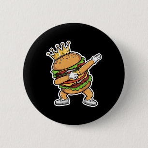 King Of Burger Dab Dancing Funny Hamburger 2 Inch Round Button
