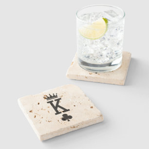 King of cards stone coaster