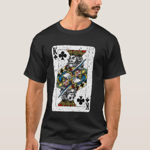 King of Clubs Deck of Playing Cards Vintage Retro  T-Shirt