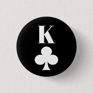 King of Clubs - Playing Card Symbol Classic 1 Inch Round Button