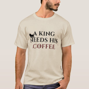 King of Coffee Lion Coffee Lover Caffeine Humour T-Shirt
