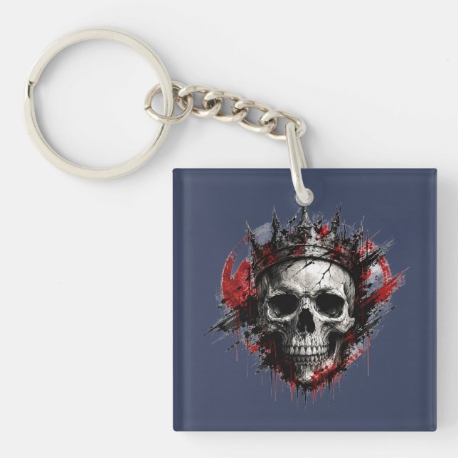 King of Darkness Skull Crown Design Keychain (Front)
