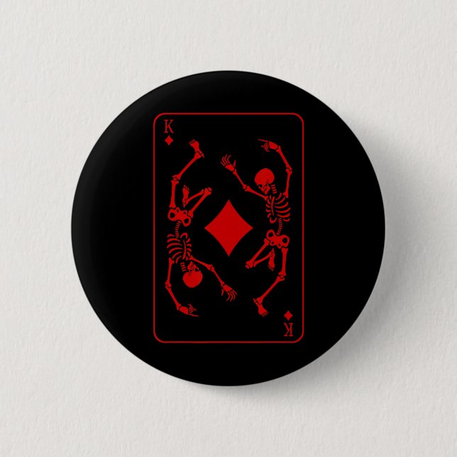 King Of Diamonds Costume Skeleton Halloween Play C 2 Inch Round Button (Front)