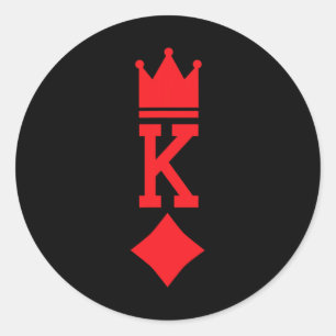 King of Diamonds Playing Card Halloween Costume  Classic Round Sticker