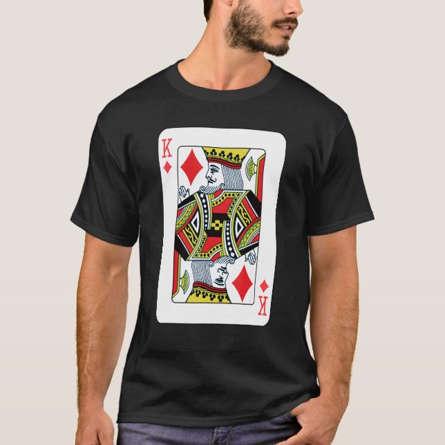 King Of Diamonds Playing Card Poker T-Shirt (Front)
