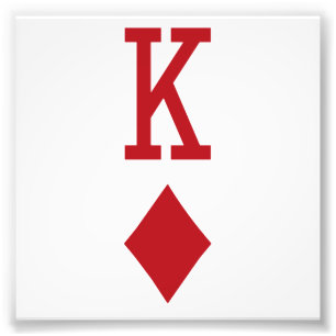 King of Diamonds Red Playing Card Photo Print