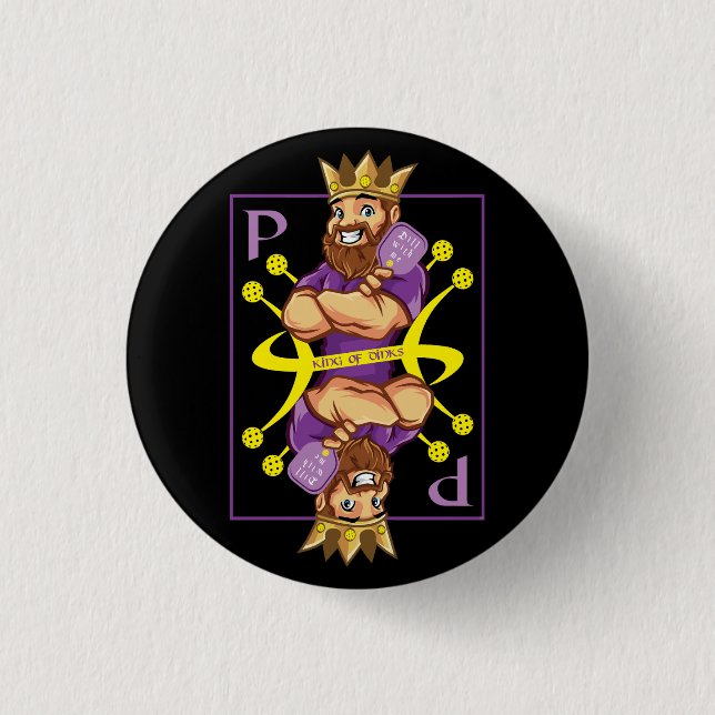 👑King of dinks - pickleball  1 Inch Round Button (Front)