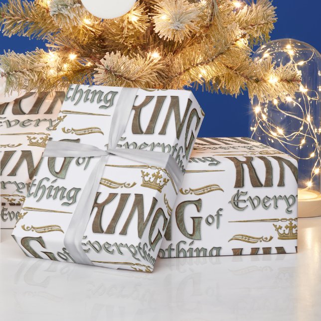 KING of Everything -  Royalty Lettering Crown Wrapping Paper (Holidays)